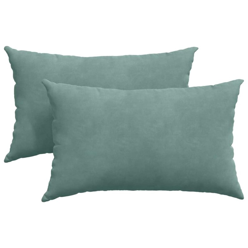 vidaXL Μαξιλάρι Καναπέ 2 pcs Θαλασσί 50 x 30 cm Υφασμάτινο Κορντουρά