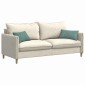 vidaXL Μαξιλάρι Καναπέ 2 pcs Θαλασσί 50 x 30 cm Υφασμάτινο Κορντουρά
