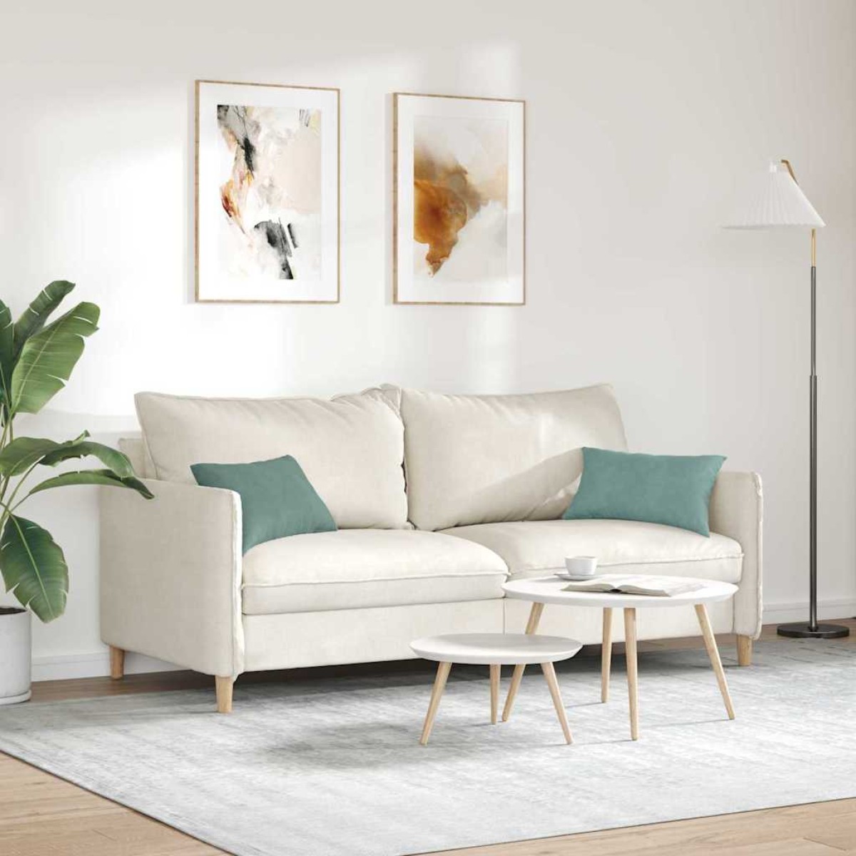 vidaXL Μαξιλάρι Καναπέ 2 pcs Θαλασσί 50 x 30 cm Υφασμάτινο Κορντουρά