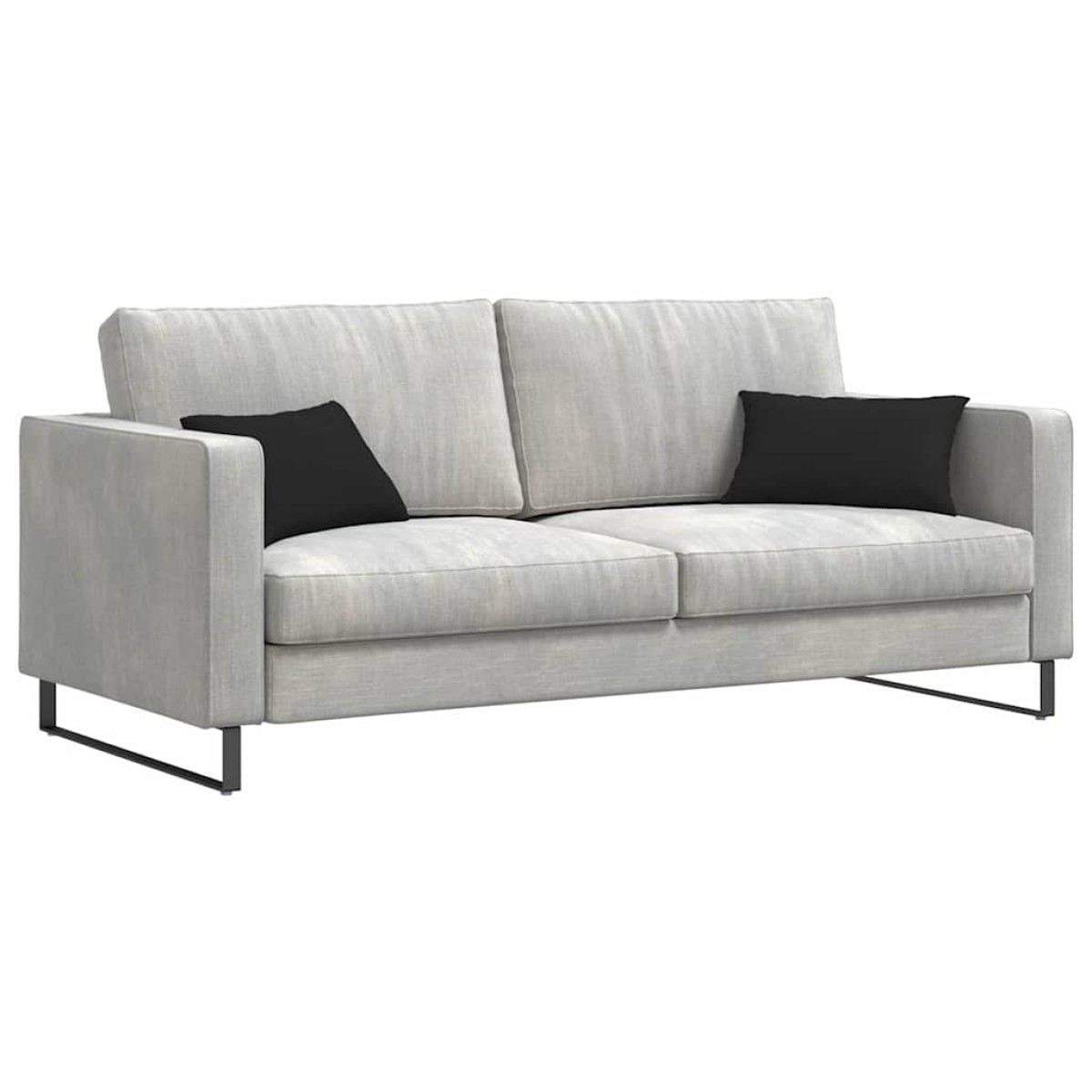 vidaXL Μαξιλάρι Καναπέ 2 pcs Μαύρο 50 x 30 cm ύφασμα