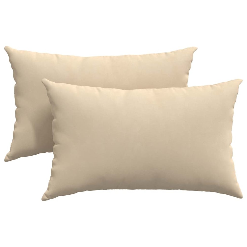 vidaXL Μαξιλάρι Καναπέ 2 pcs Κρεμ 50 x 30 cm ύφασμα