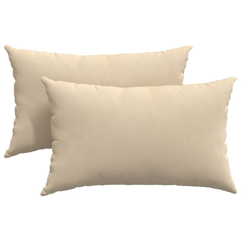vidaXL Μαξιλάρι Καναπέ 2 pcs Κρεμ 50 x 30 cm ύφασμα