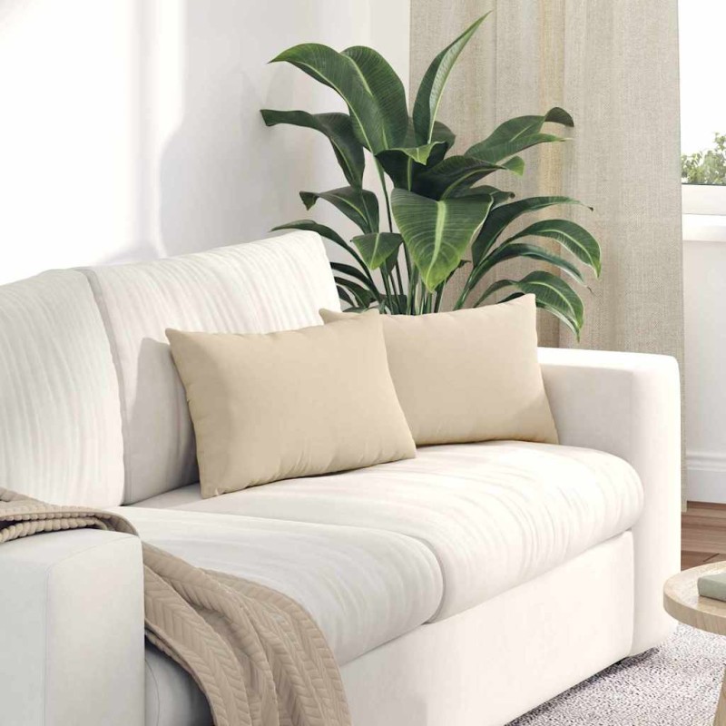 vidaXL Μαξιλάρι Καναπέ 2 pcs Κρεμ 50 x 30 cm ύφασμα