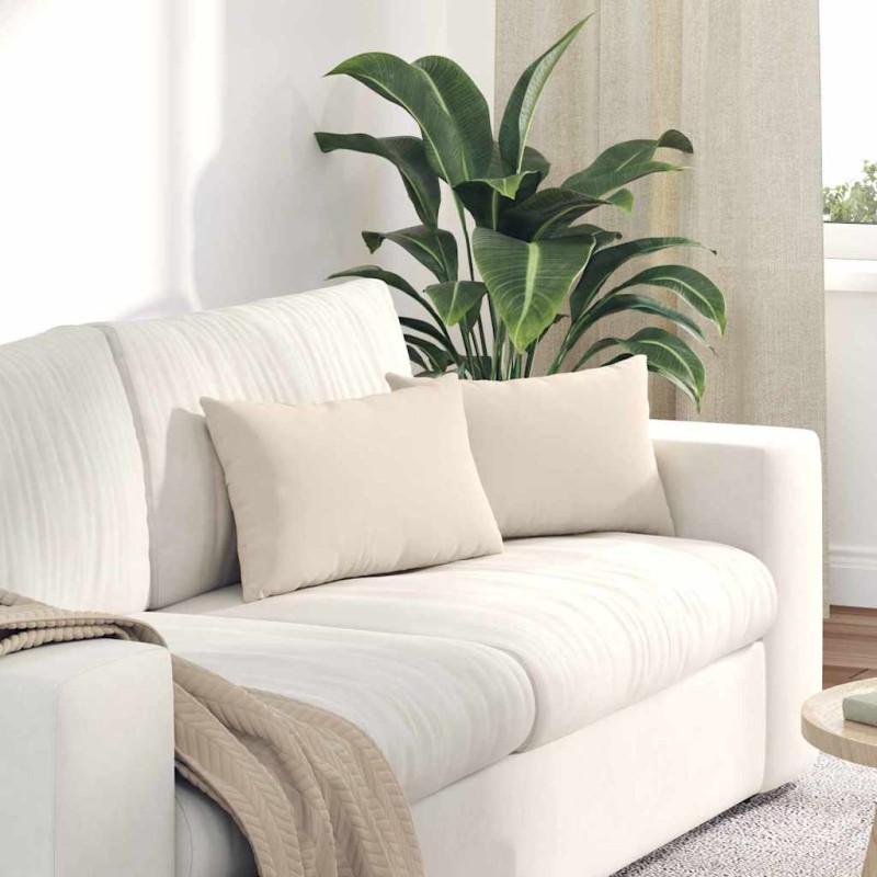 vidaXL Μαξιλάρι Καναπέ 2 pcs Μπεζ 50 x 30 cm ύφασμα