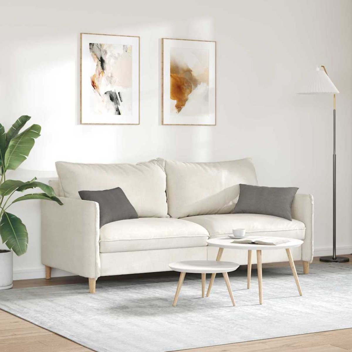 vidaXL Μαξιλάρι Καναπέ 2 pcs Ανοιχτό γκρι 50 x 30 cm
