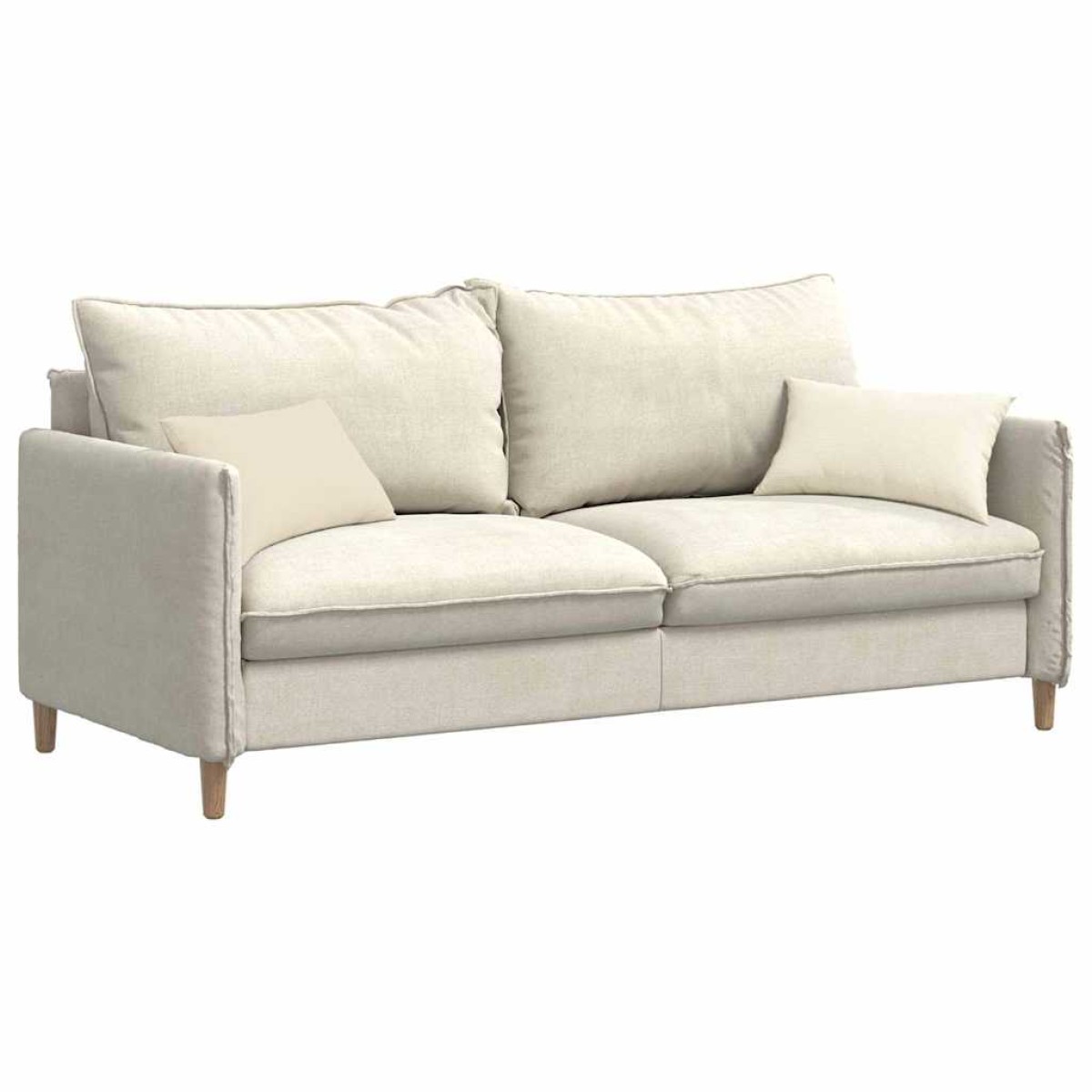 vidaXL Μαξιλάρι Καναπέ 2 pcs Κρεμ 50 x 30 cm Υφασμάτινο Κορντουρά