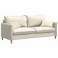 vidaXL Μαξιλάρι Καναπέ 2 pcs Κρεμ 50 x 30 cm Υφασμάτινο Κορντουρά