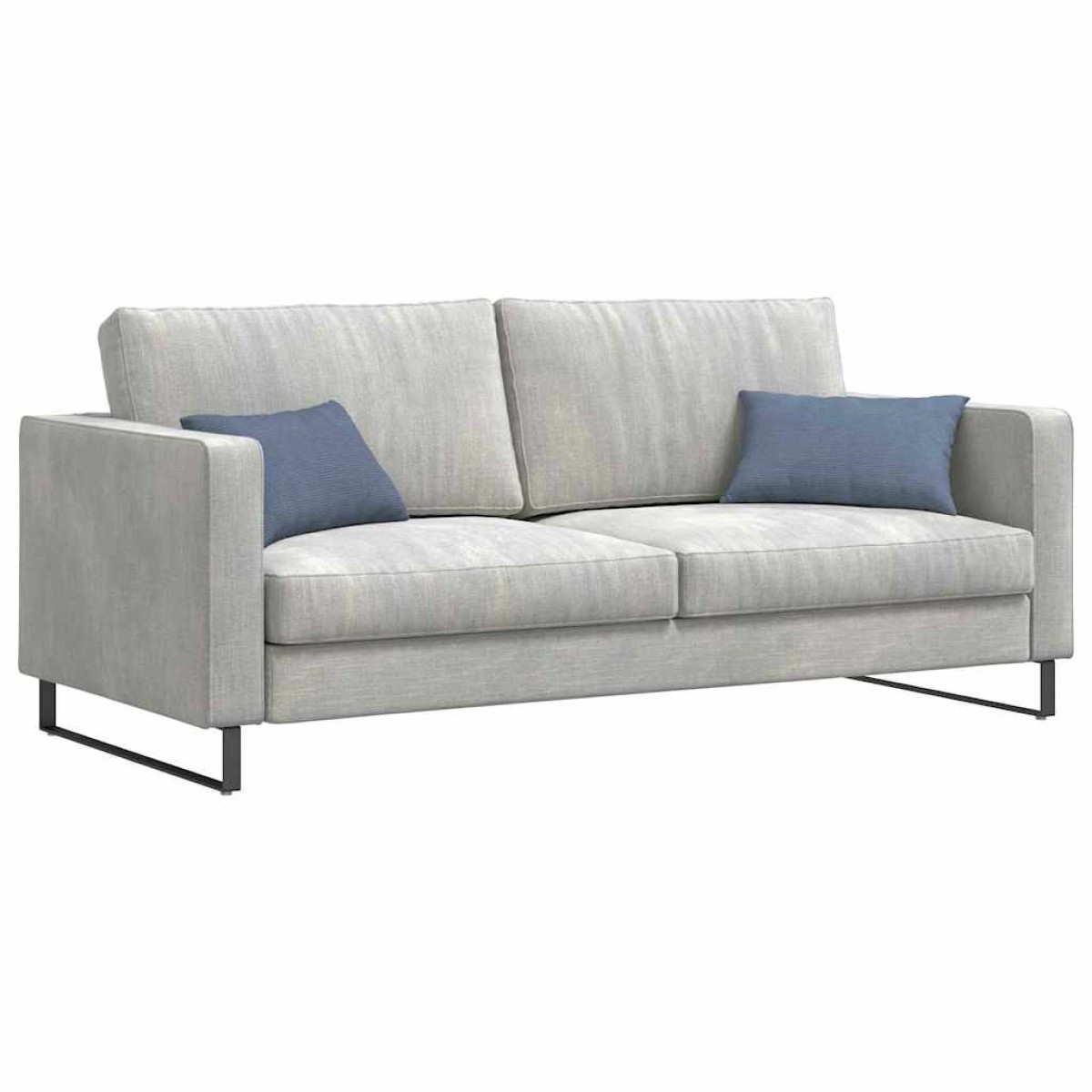 vidaXL Μαξιλάρι Καναπέ 2 pcs Μπλε 50 x 30 cm Υφασμάτινο Κορντουρά