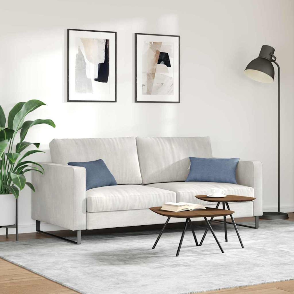 vidaXL Μαξιλάρι Καναπέ 2 pcs Μπλε 50 x 30 cm Υφασμάτινο Κορντουρά
