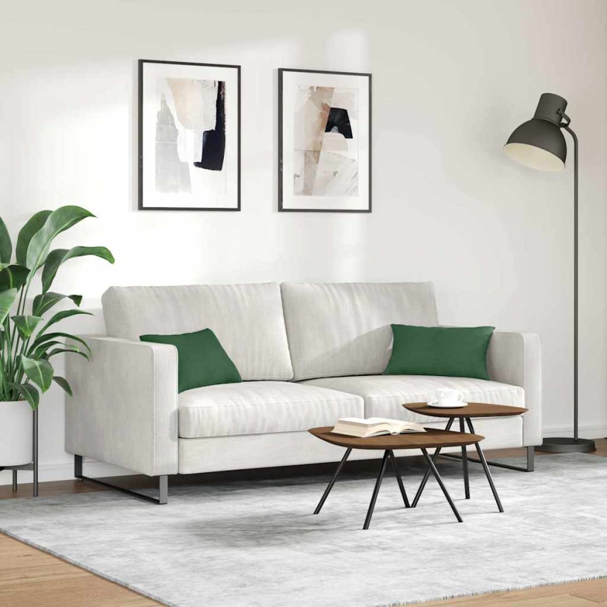 vidaXL Μαξιλάρι Καναπέ 2 pcs Σκούρο Πράσινο 50 x 30 cm