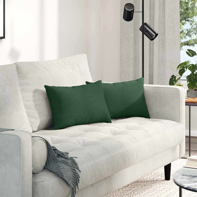 vidaXL Μαξιλάρι Καναπέ 2 pcs Σκούρο Πράσινο 50 x 30 cm