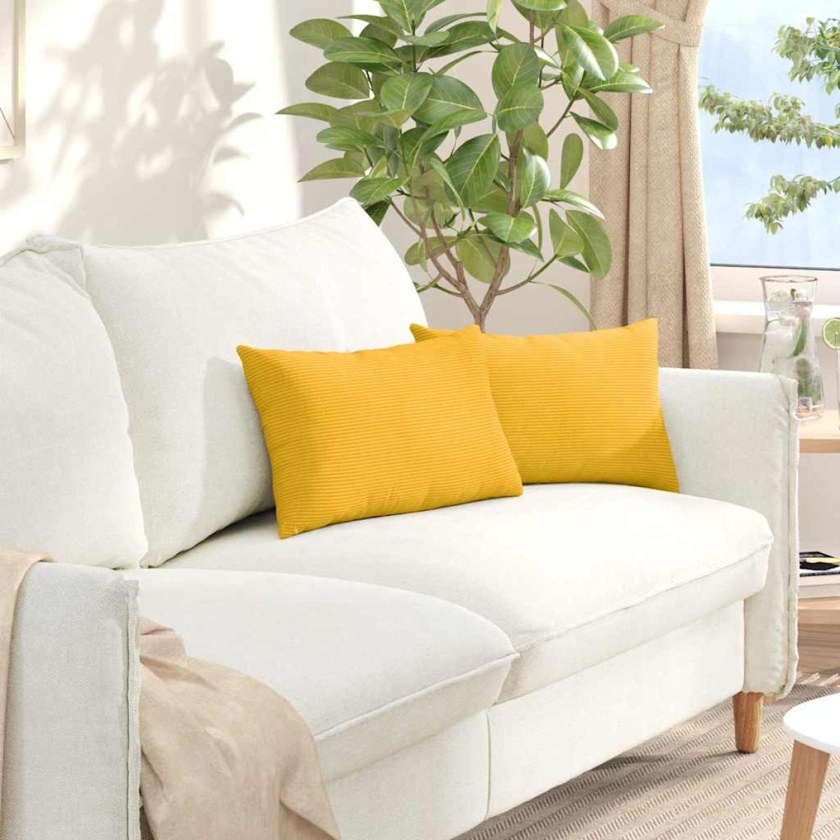 vidaXL Μαξιλάρι Καναπέ 2 pcs Απαλό Κίτρινο 50 x 30 cm