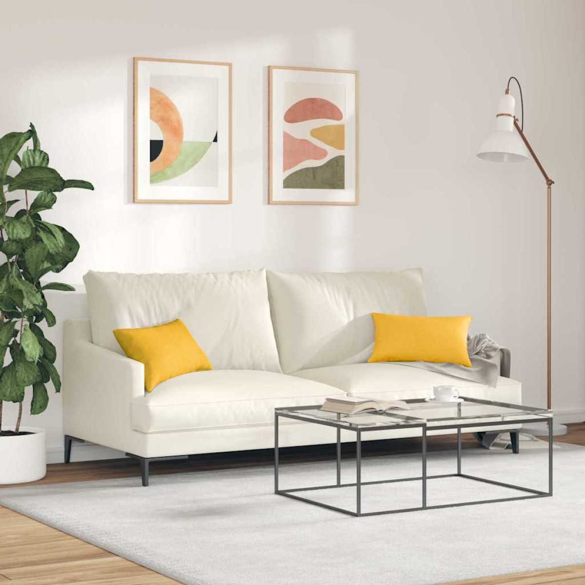vidaXL Μαξιλάρι Καναπέ 2 pcs Απαλό Κίτρινο 50 x 30 cm