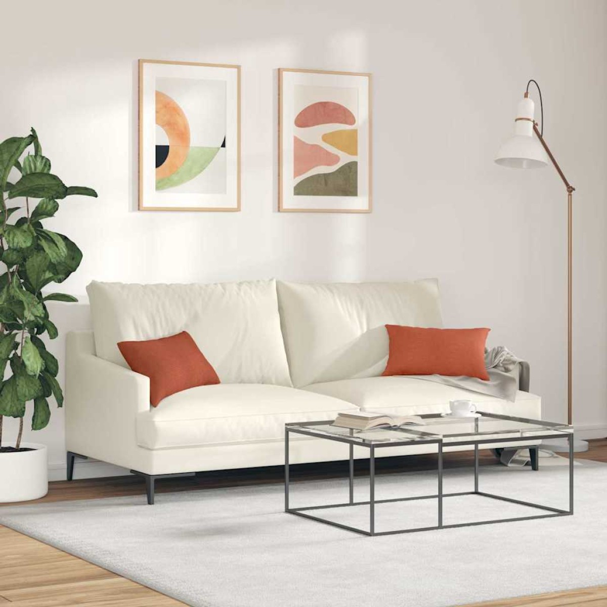 vidaXL Μαξιλάρι Καναπέ 2 pcs Κόκκινο Πορτοκαλί 50 x 30 cm