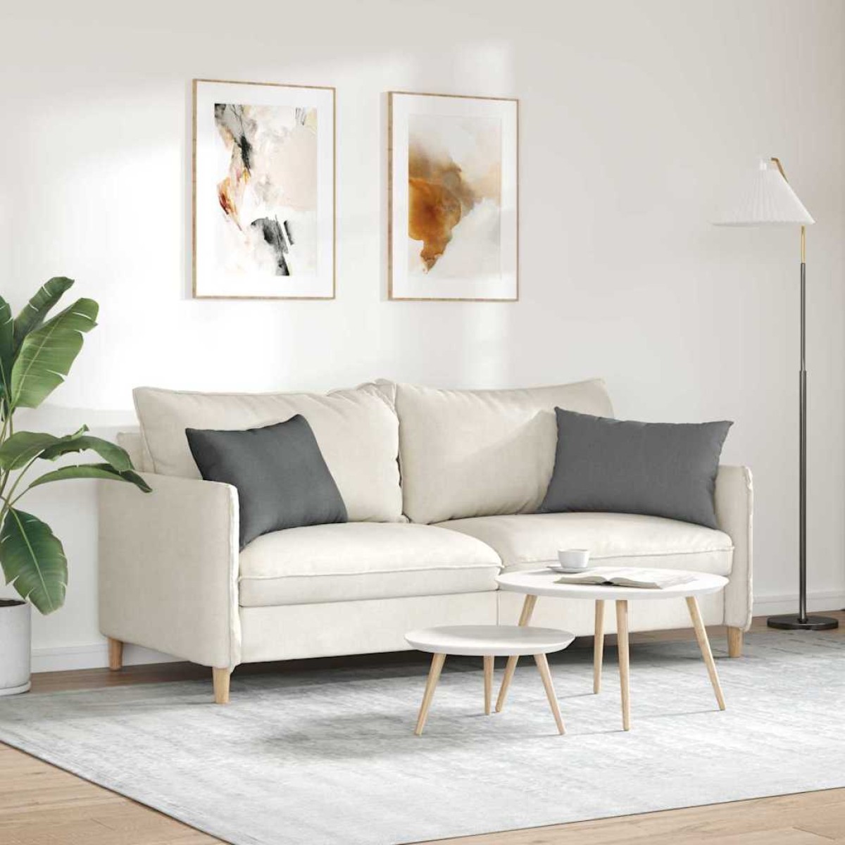 vidaXL Μαξιλάρι Καναπέ 2 τμχ. ύφασμα Σκούρο Γκρι 60 x 40 cm