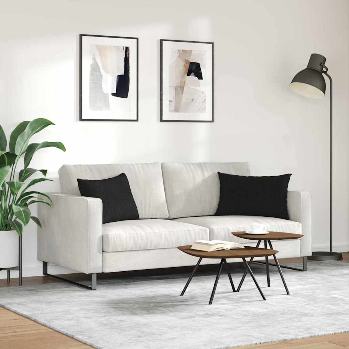 vidaXL Μαξιλάρι Καναπέ 2 τμχ. ύφασμα Μαύρο 60 x 40 cm