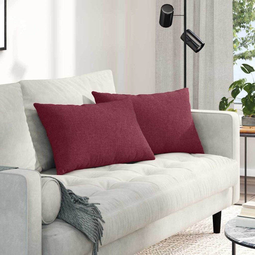 vidaXL Μαξιλάρι Καναπέ 2 τμχ. ύφασμα Κόκκινο 60 x 40 cm