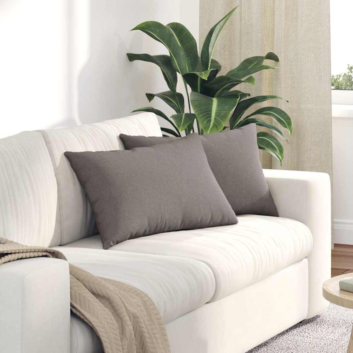 vidaXL Μαξιλάρι Καναπέ 2 τμχ. ύφασμα Taupe 60 x 40 cm