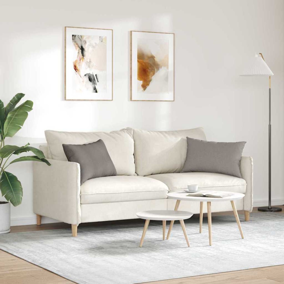 vidaXL Μαξιλάρι Καναπέ 2 τμχ. ύφασμα Taupe 60 x 40 cm