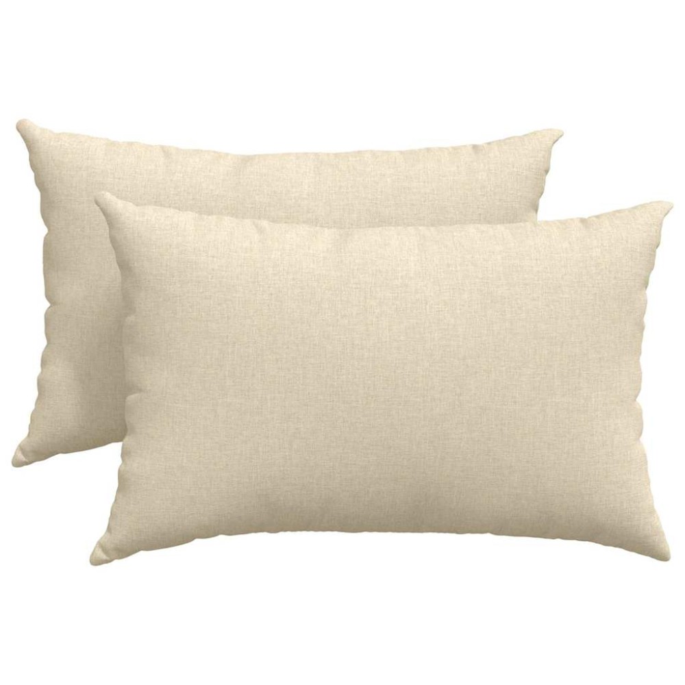 vidaXL Μαξιλάρι Καναπέ 2 τμχ. ύφασμα Κρεμ 60 x 40 cm
