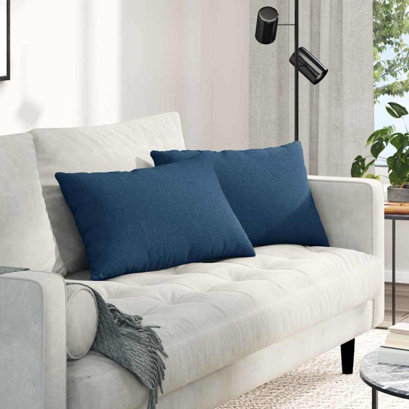 vidaXL Μαξιλάρι Καναπέ 2 τμχ. ύφασμα Μπλε 60 x 40 cm