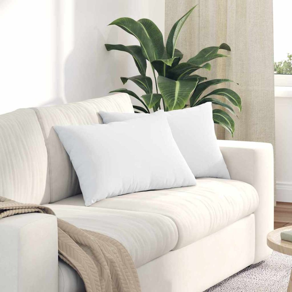 vidaXL Μαξιλάρι Καναπέ 2 τμχ. ύφασμα Λευκό 60 x 40 cm