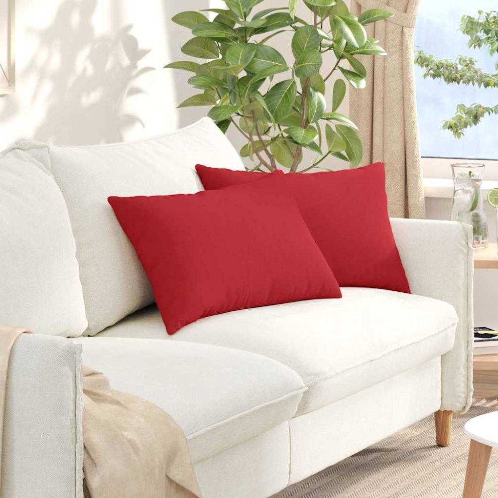 vidaXL Μαξιλάρι Καναπέ 2 τμχ. ύφασμα Κόκκινο 60 x 40 cm