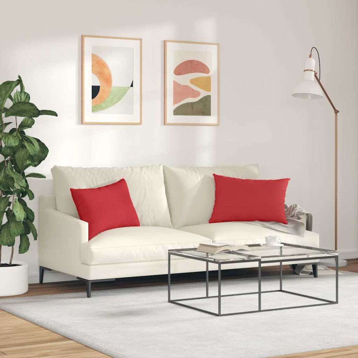 vidaXL Μαξιλάρι Καναπέ 2 τμχ. ύφασμα Κόκκινο 60 x 40 cm