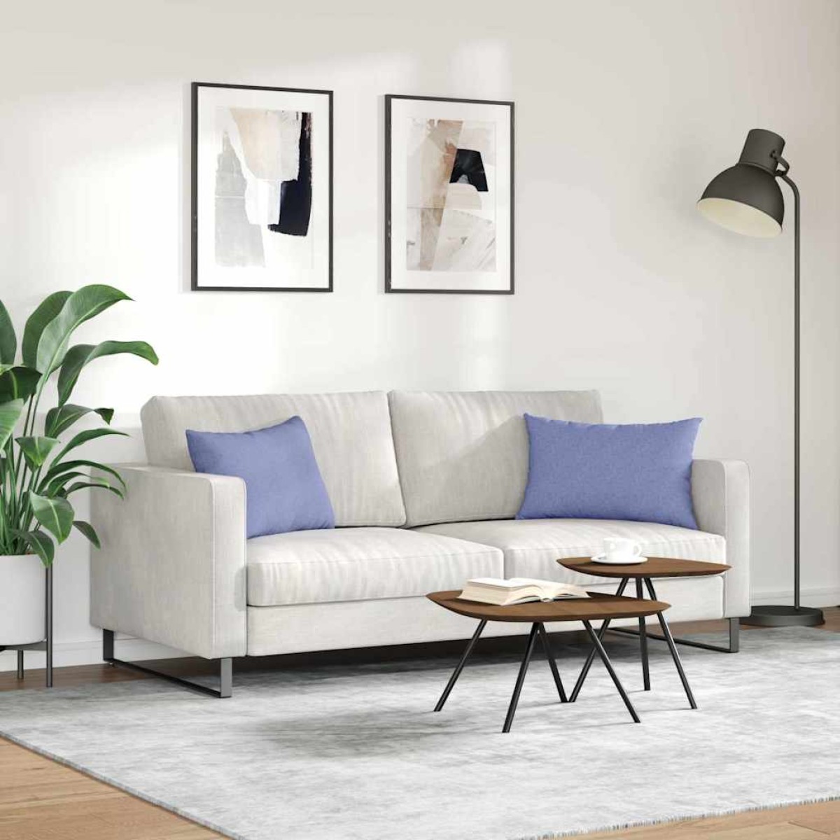 vidaXL Μαξιλάρι Καναπέ 2 τμχ. ύφασμα Μπλε τζην 60 x 40 cm