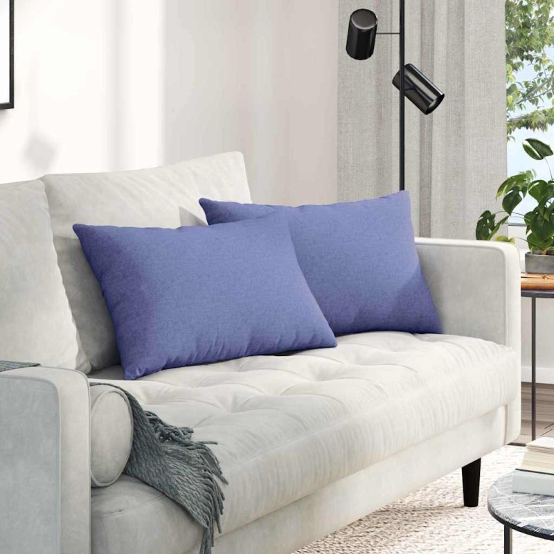 vidaXL Μαξιλάρι Καναπέ 2 τμχ. ύφασμα Μπλε τζην 60 x 40 cm