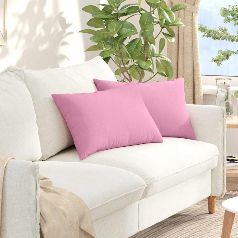 vidaXL Μαξιλάρι Καναπέ 2 τμχ. ύφασμα Ροζ 60 x 40 cm