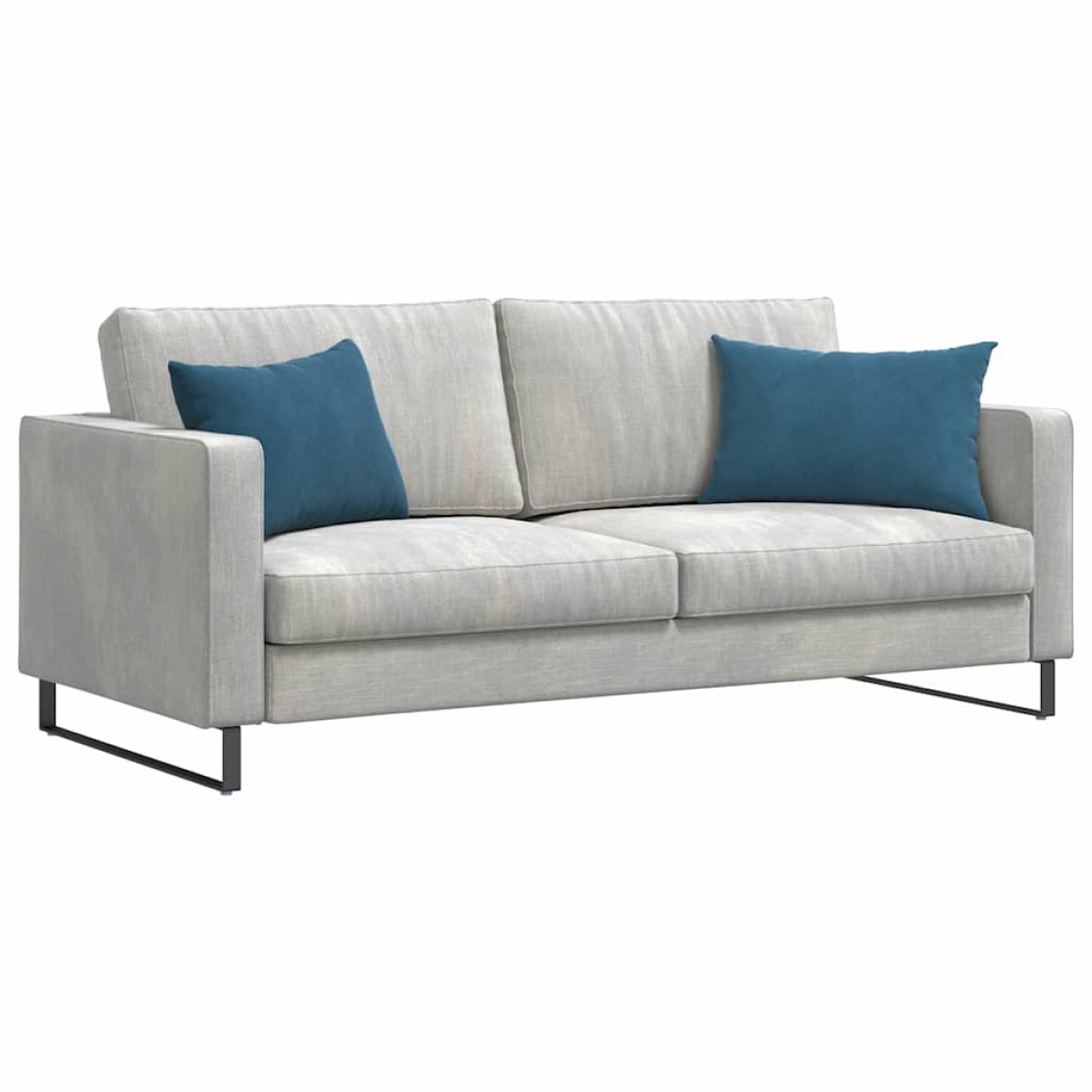 vidaXL Μαξιλάρι Καναπέ 2 pcs Μπλε 60 x 40 cm Υφασμάτινο Κορντουρά