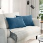 vidaXL Μαξιλάρι Καναπέ 2 pcs Μπλε 60 x 40 cm Υφασμάτινο Κορντουρά
