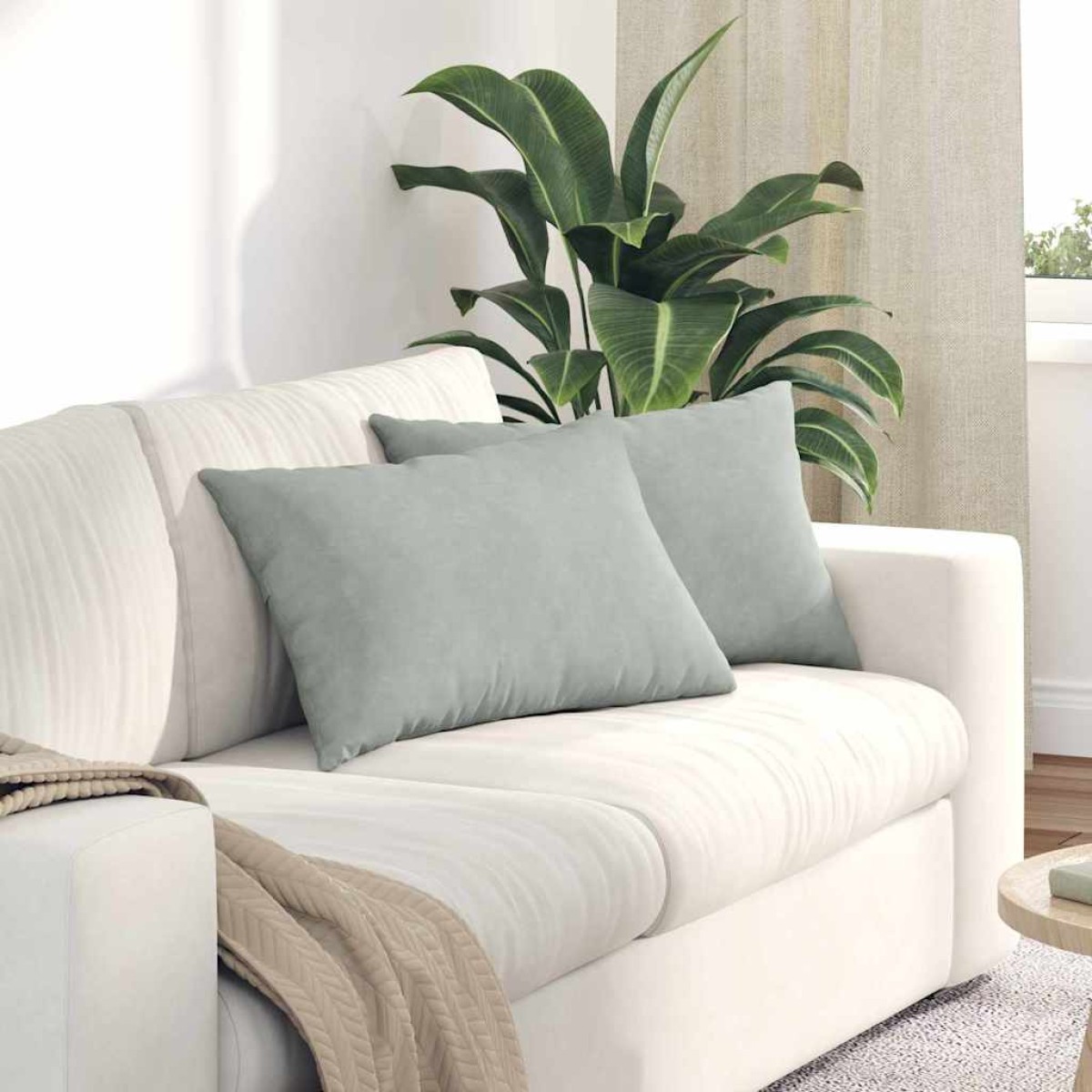 vidaXL Μαξιλάρι Καναπέ 2 pcs Ανοιχτό γκρι 60 x 40 cm
