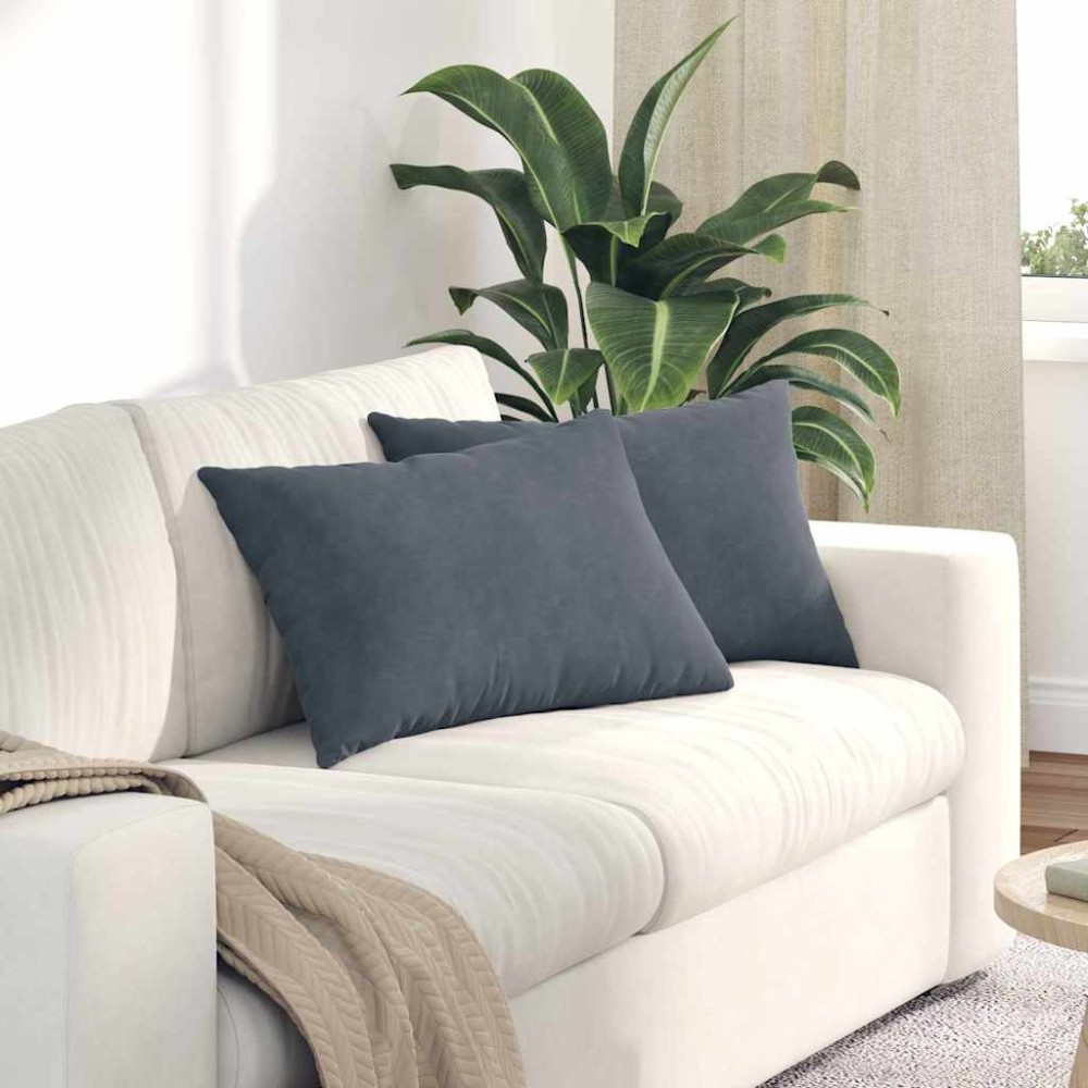 vidaXL Μαξιλάρι Καναπέ 2 pcs Σκούρο γκρι 60 x 40 cm