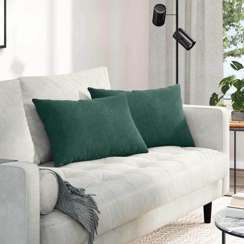 vidaXL Μαξιλάρι Καναπέ 2 pcs Σκούρο πράσινο 60 x 40 cm