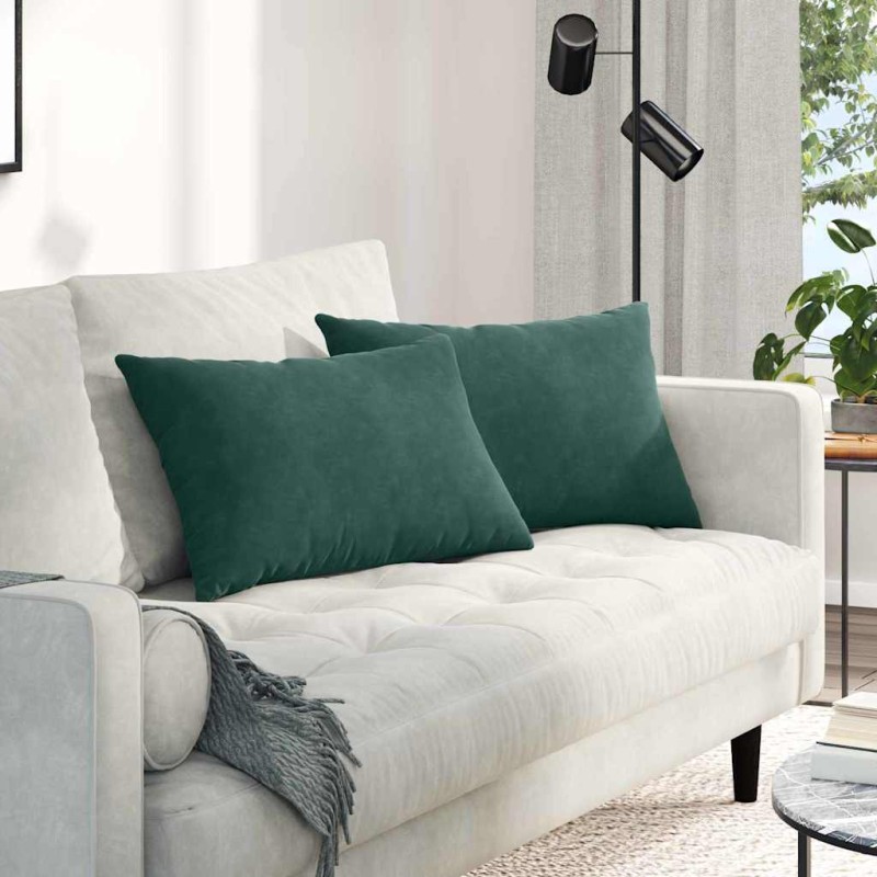 vidaXL Μαξιλάρι Καναπέ 2 pcs Σκούρο πράσινο 60 x 40 cm