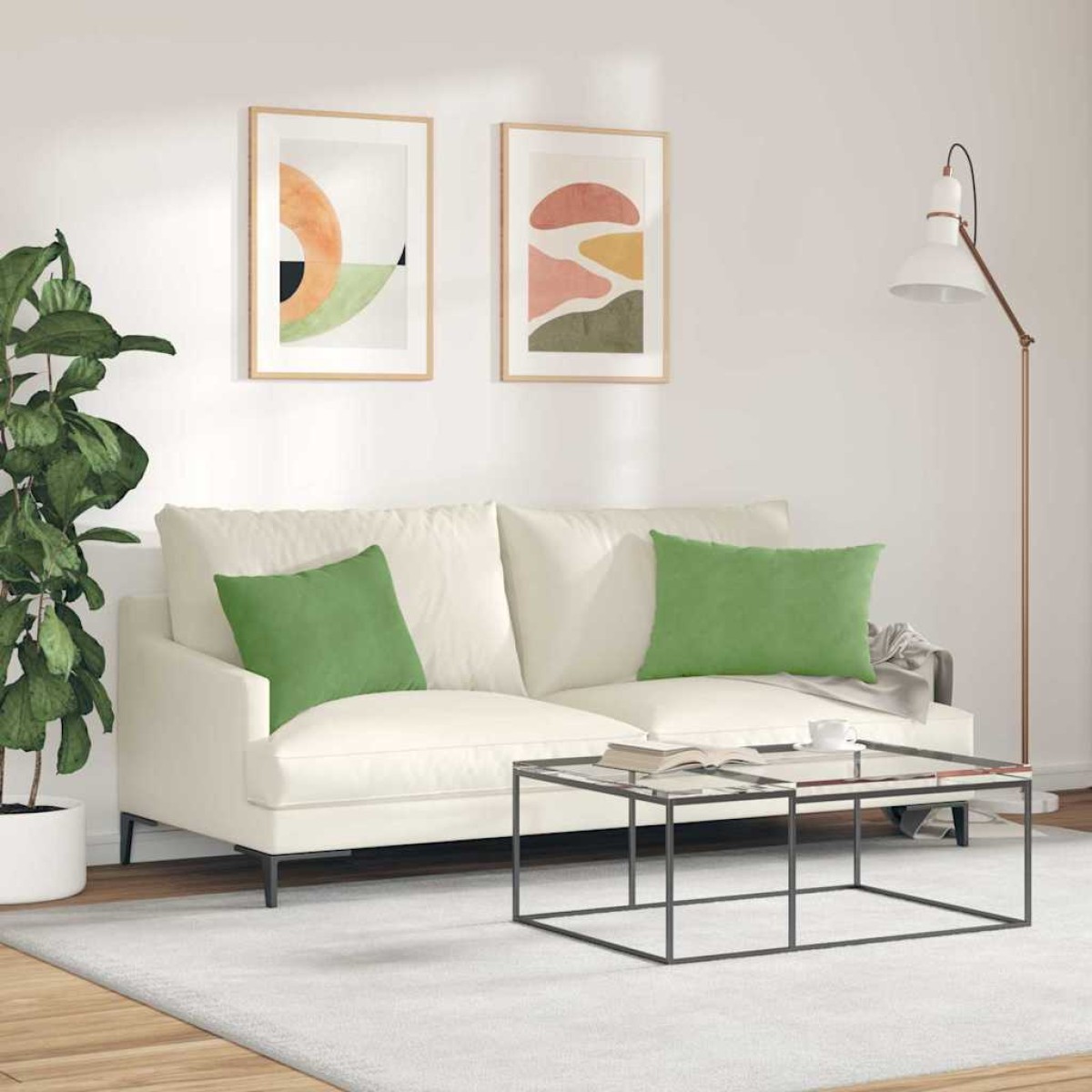 vidaXL Μαξιλάρι Καναπέ 2 pcs Ανοιχτό πράσινο 60 x 40 cm
