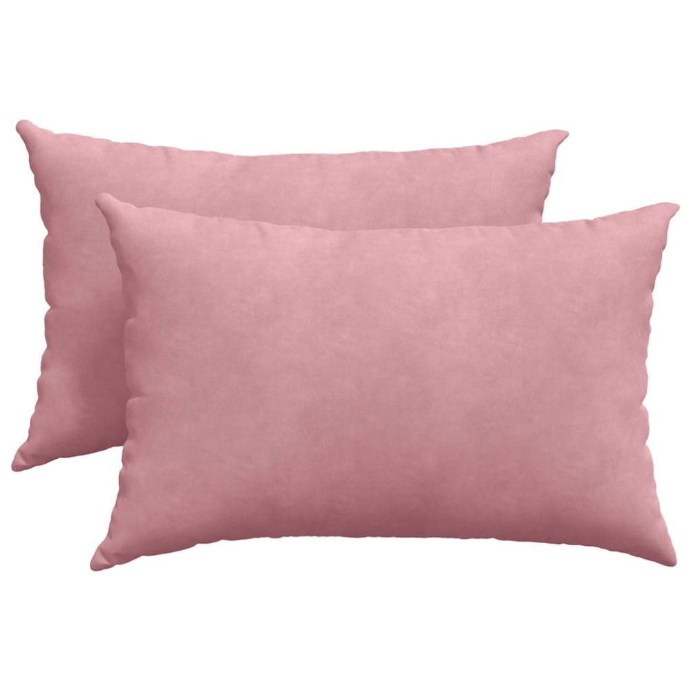 vidaXL Μαξιλάρι Καναπέ 2 pcs Ροζ 60 x 40 cm Υφασμάτινο Κορντουρά