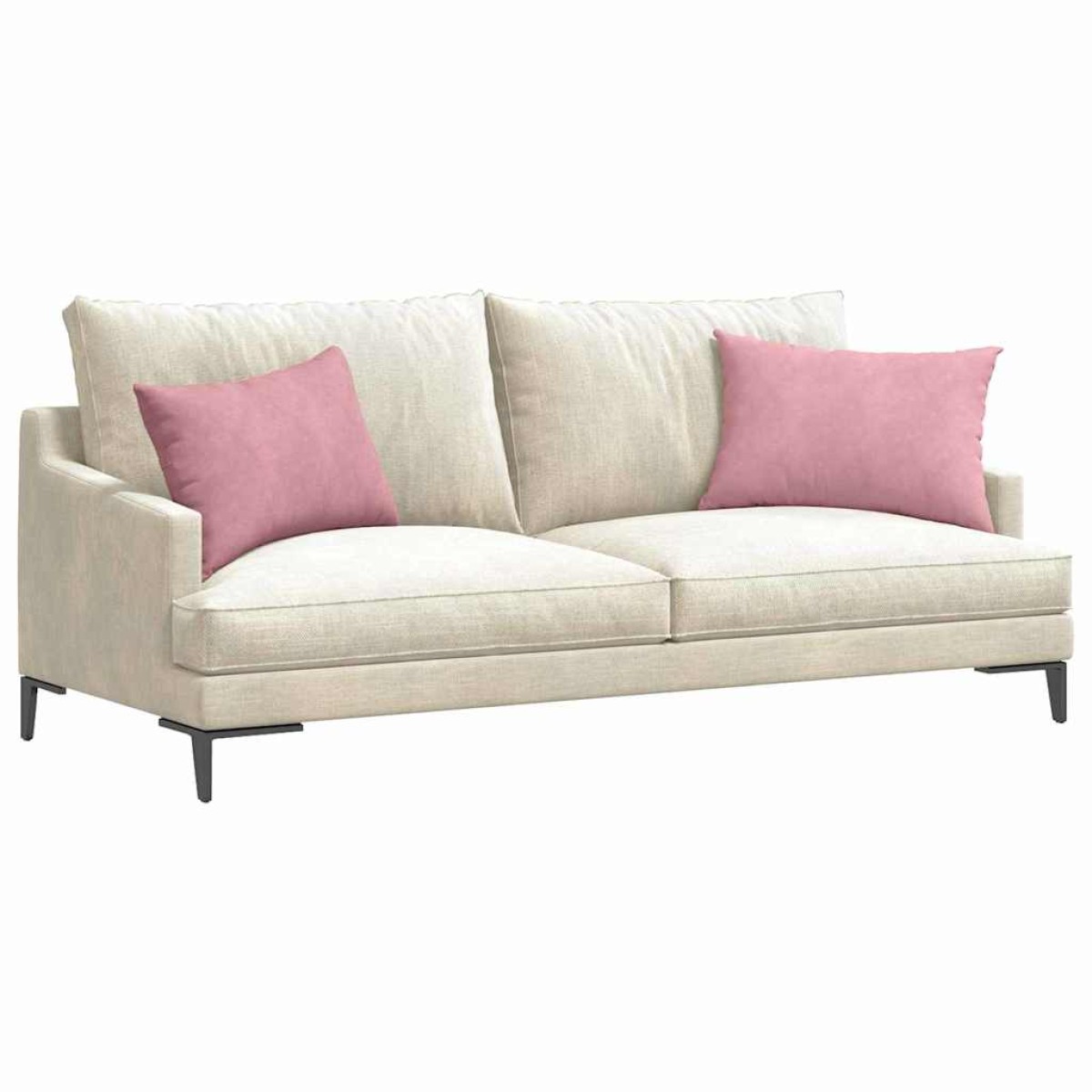 vidaXL Μαξιλάρι Καναπέ 2 pcs Ροζ 60 x 40 cm Υφασμάτινο Κορντουρά