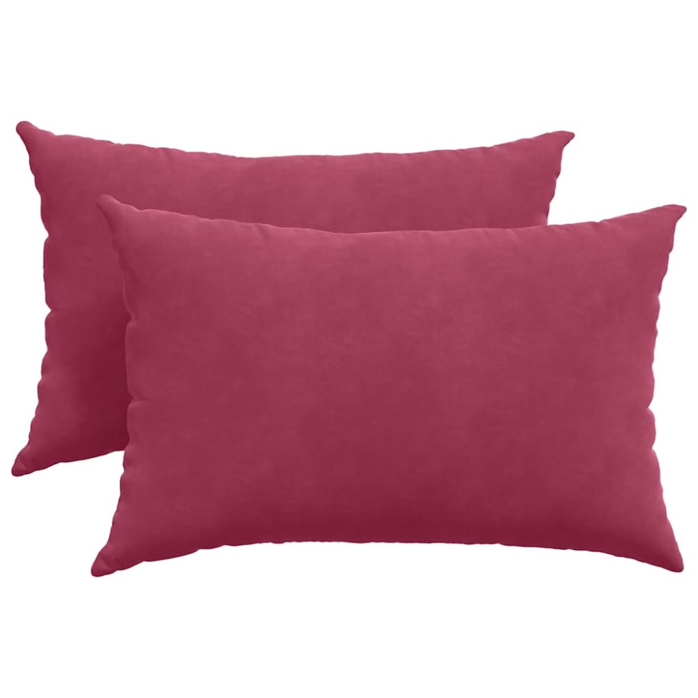 vidaXL Μαξιλάρι Καναπέ 2 pcs Κόκκινο 60 x 40 cm Υφασμάτινο Κορντουρά