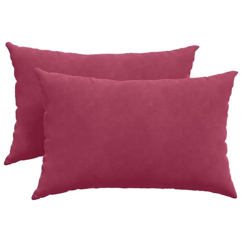 vidaXL Μαξιλάρι Καναπέ 2 pcs Κόκκινο 60 x 40 cm Υφασμάτινο Κορντουρά