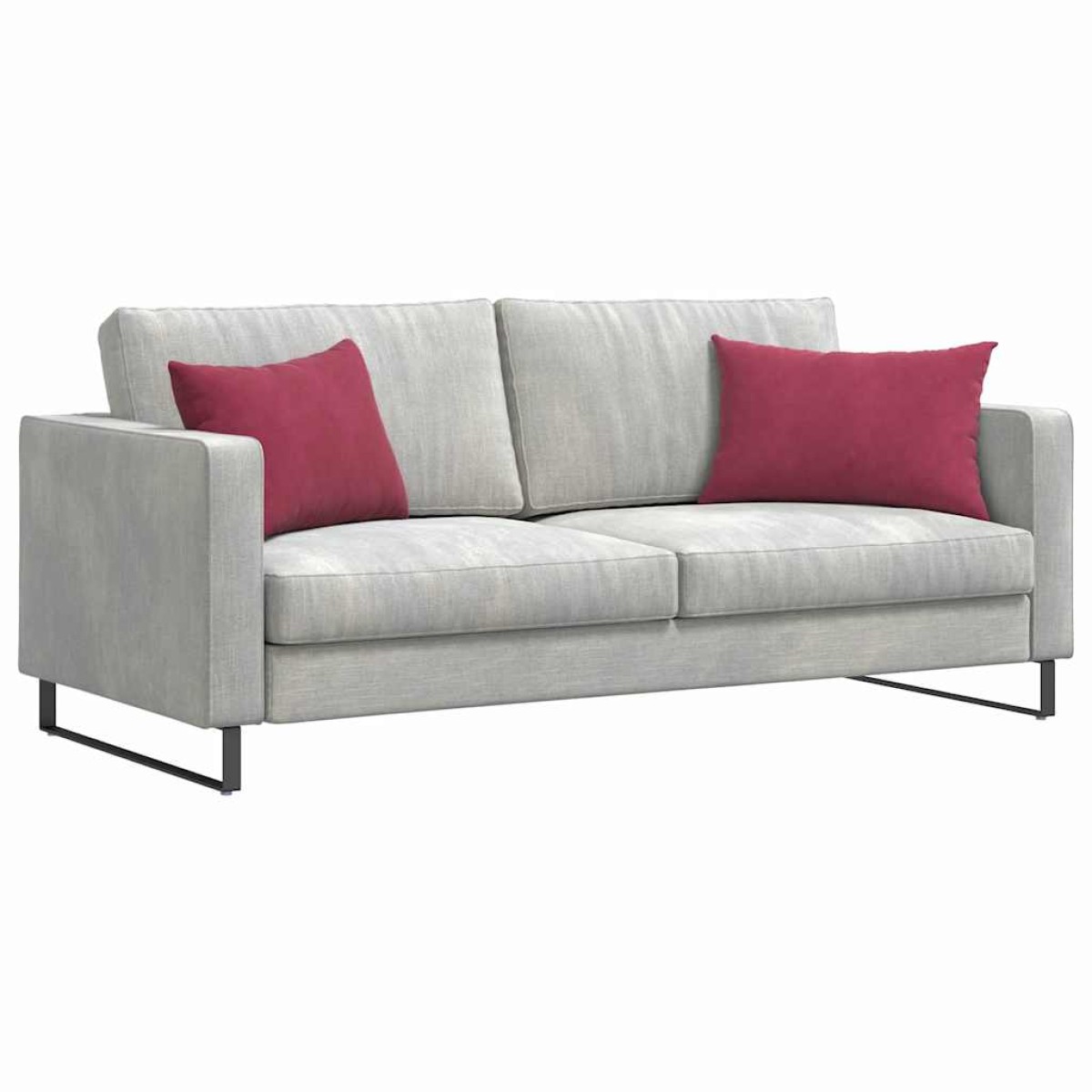 vidaXL Μαξιλάρι Καναπέ 2 pcs Κόκκινο 60 x 40 cm Υφασμάτινο Κορντουρά