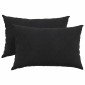 vidaXL Μαξιλάρι Καναπέ 2 pcs Μαύρο 60 x 40 cm Υφασμάτινο Κορντουρά
