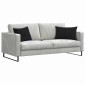 vidaXL Μαξιλάρι Καναπέ 2 pcs Μαύρο 60 x 40 cm Υφασμάτινο Κορντουρά
