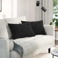 vidaXL Μαξιλάρι Καναπέ 2 pcs Μαύρο 60 x 40 cm Υφασμάτινο Κορντουρά