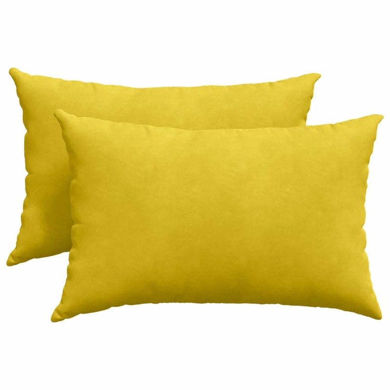 vidaXL Μαξιλάρι Καναπέ 2 pcs Κίτρινο 60 x 40 cm Υφασμάτινο Κορντουρά