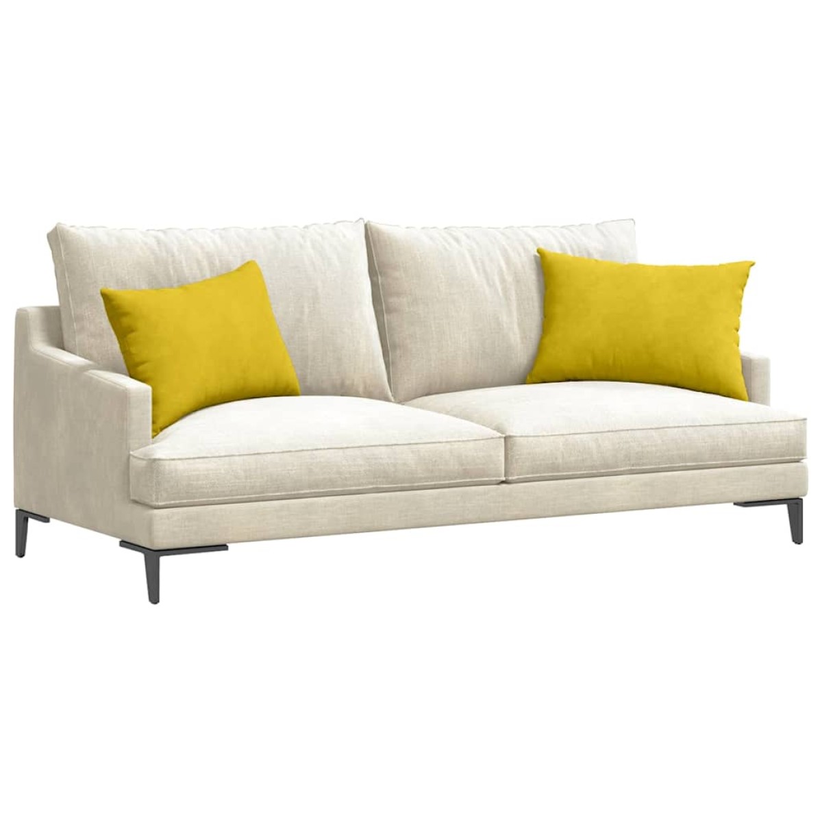 vidaXL Μαξιλάρι Καναπέ 2 pcs Κίτρινο 60 x 40 cm Υφασμάτινο Κορντουρά