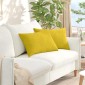 vidaXL Μαξιλάρι Καναπέ 2 pcs Κίτρινο 60 x 40 cm Υφασμάτινο Κορντουρά