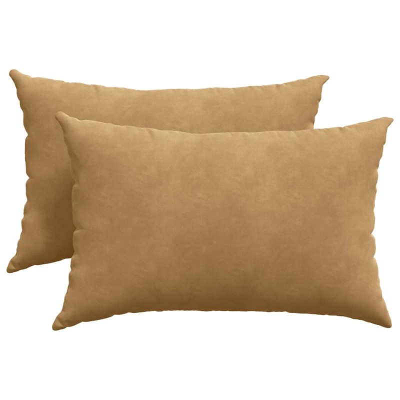 vidaXL Μαξιλάρι Καναπέ 2 pcs Καφέ 60 x 40 cm Υφασμάτινο Κορντουρά